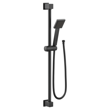 Moen S3879EPBL 90 Degree Matte Black Handheld Shower Head Slide Bar Combo - 1