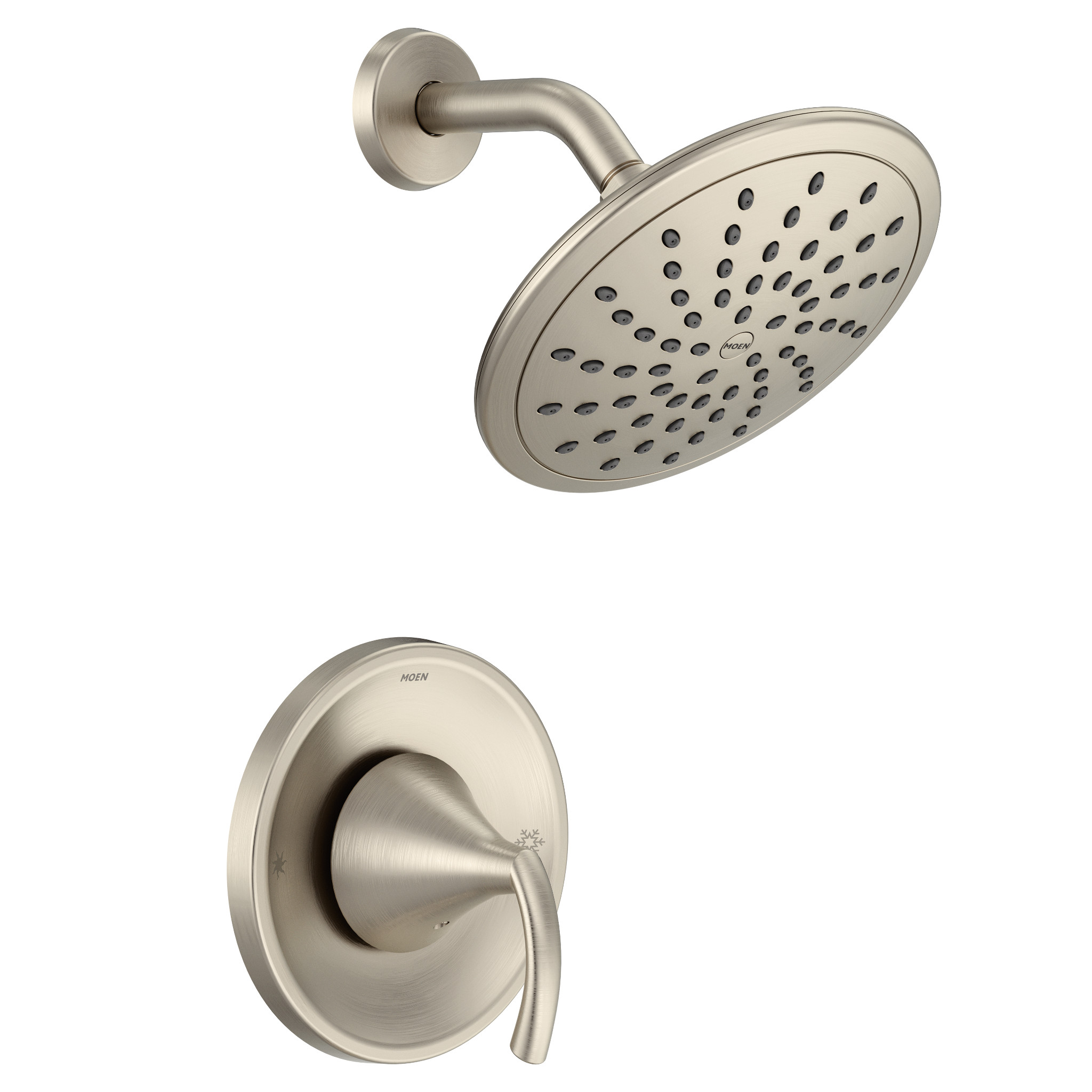 Moen T2842EPBN Glyde Posi-Temp Shower Trim Brushed Nickel 8in Rainshower - 1
