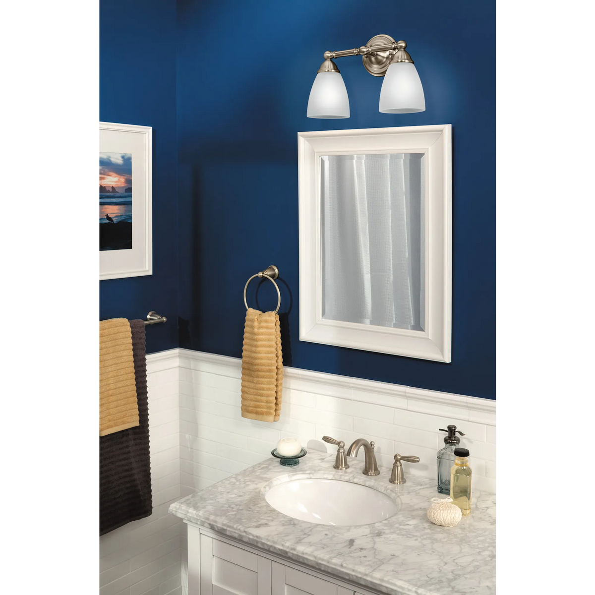 Moen T6620BN Brantford Two-Handle High Arc Bathroom Faucet Brushed Nickel - 4