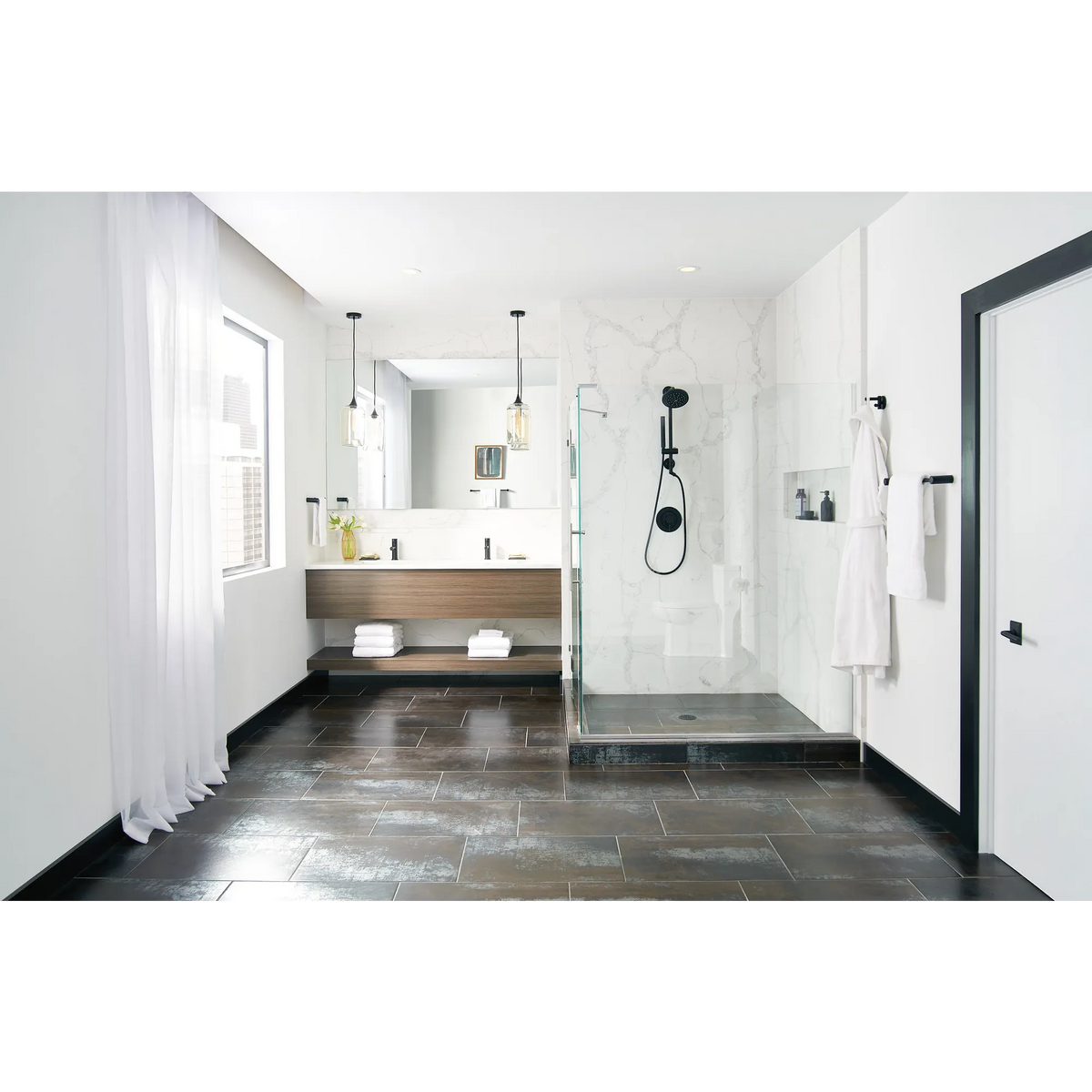 Moen TS3661NHBL Annex Matte Black Shower Rail System No Showerhead - 5