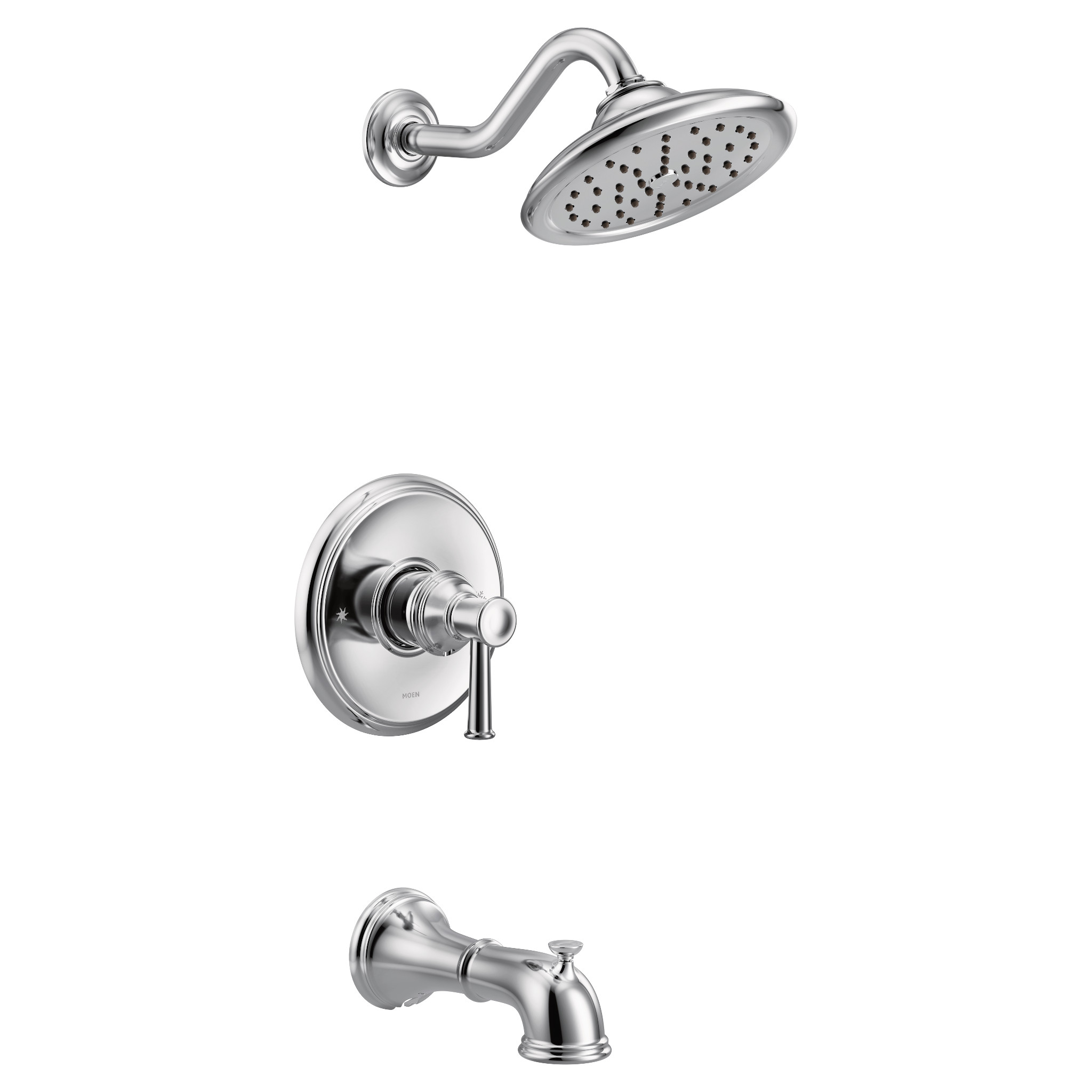 Moen UT3313 Belfield Chrome M-CORE 3-Series Tub Shower Trim Rainshower Head - 1