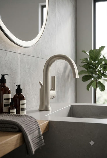 Moen S6910BN Doux Single Handle High Arc Bathroom Faucet Brushed Nickel New