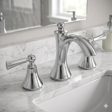 Moen TV4520 Wynford Two-Handle High Arc Bathroom Faucet Chrome New