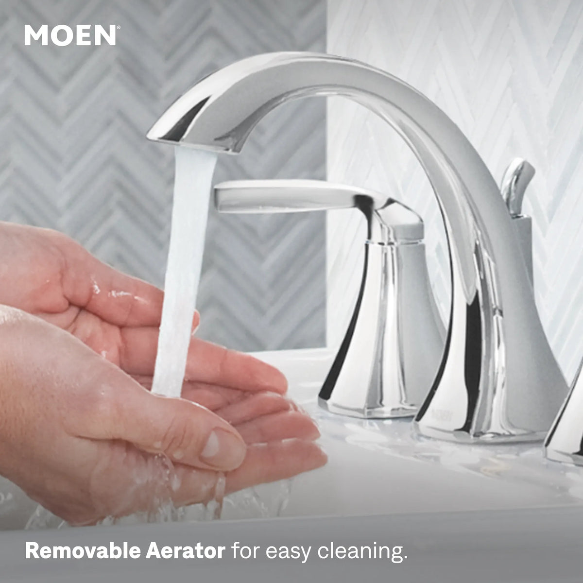 Moen TV6905 Voss Chrome Two-Handle High Arc Bathroom Faucet