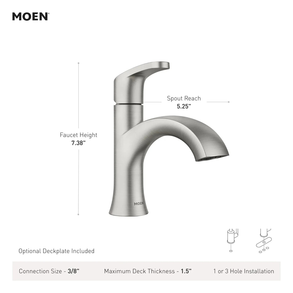 Moen 84346 Chrome Bathroom Faucet High Arc Single Handle — view 8
