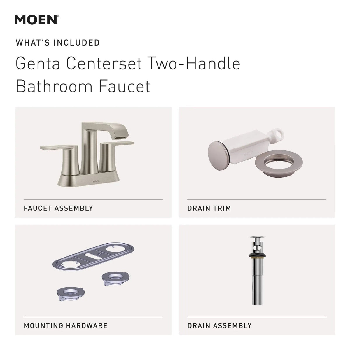 Moen 84764 Genta Chrome Two-Handle High Arc Widespread Bathroom Faucet — view 3