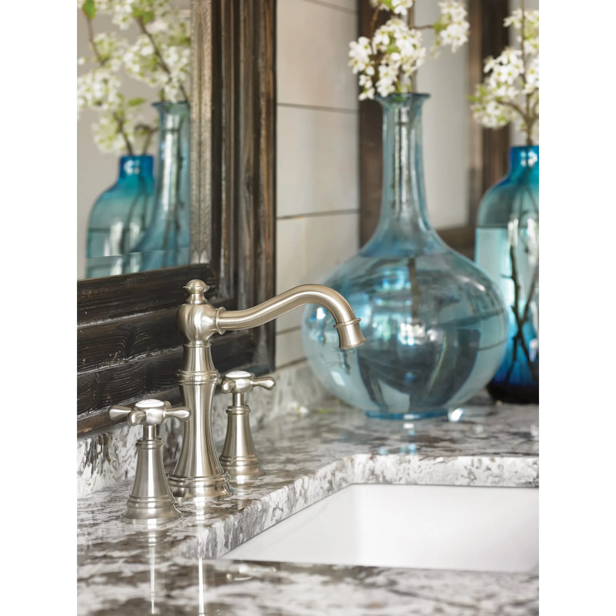 Moen TVS42114 Weymouth Chrome Two-Handle High Arc Widespread Bathroom Faucet — view 6