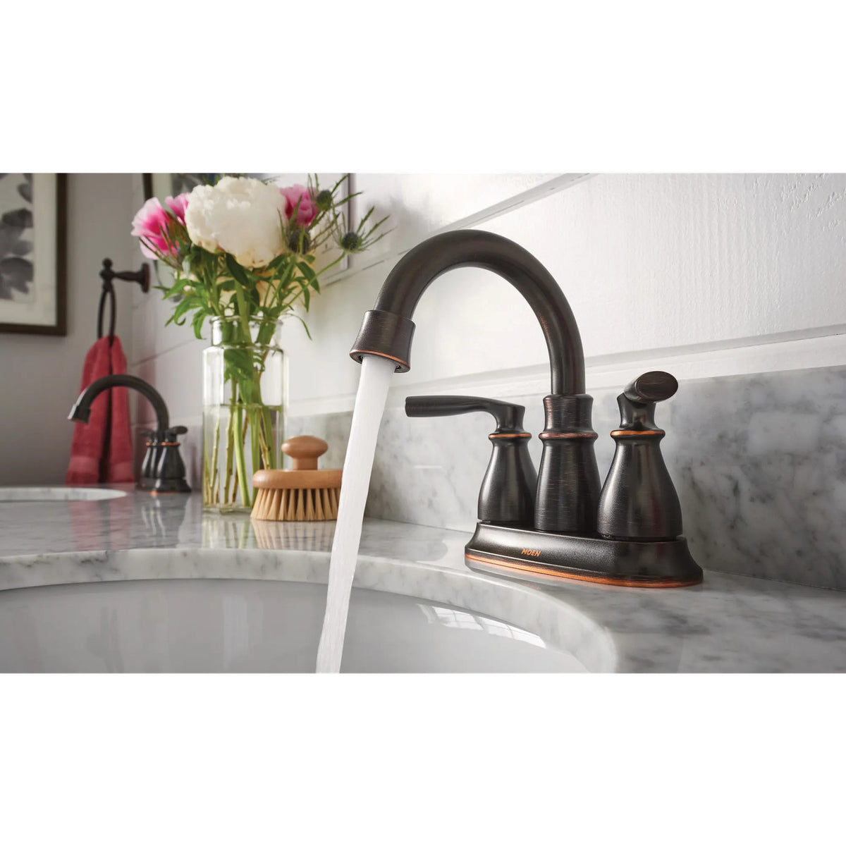 Moen Hilliard 84537BRB Mediterranean Bronze Two Handle Bathroom Faucet — view 8