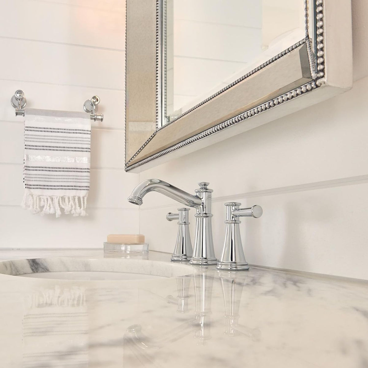 Moen Belfield TV6405 Chrome Two Handle High Arc Bathroom Faucet — view 9