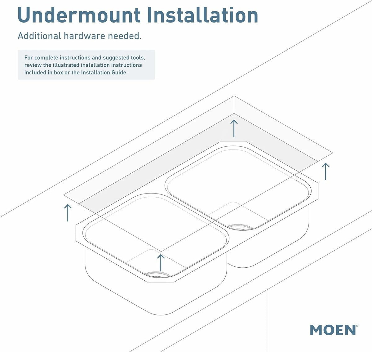 Moen GS20192 2000 Series 23-1/2" x 18-1/4" Stainless Steel 20-Gauge Single Bowl — view 6