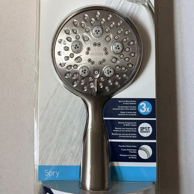 Moen 26314SRN Spot Resist Brushed Nickel Handheld Hydro Boost Shower Head w hose