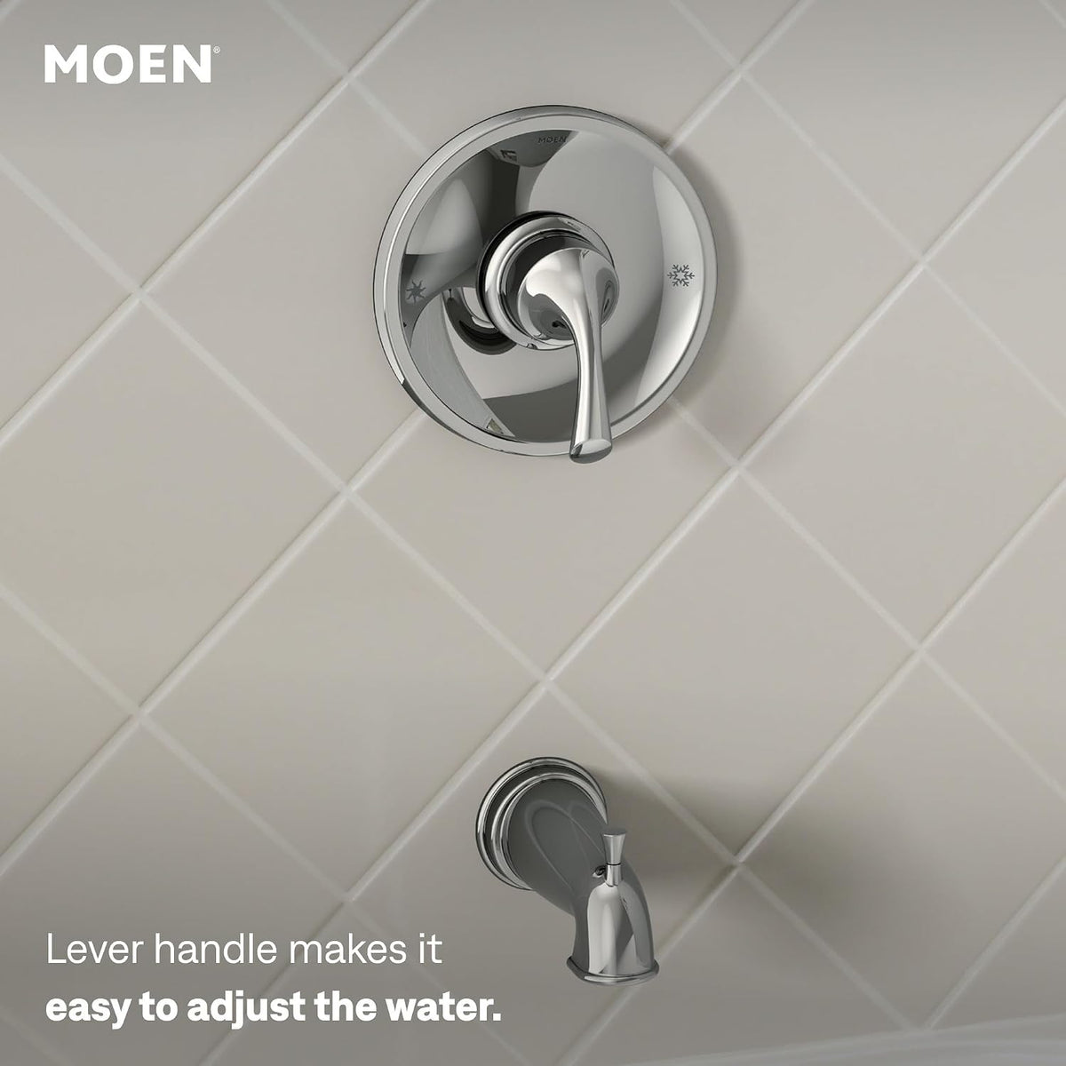 Moen 82115 Idora Chrome Posi-Temp Tub/Shower shown installed