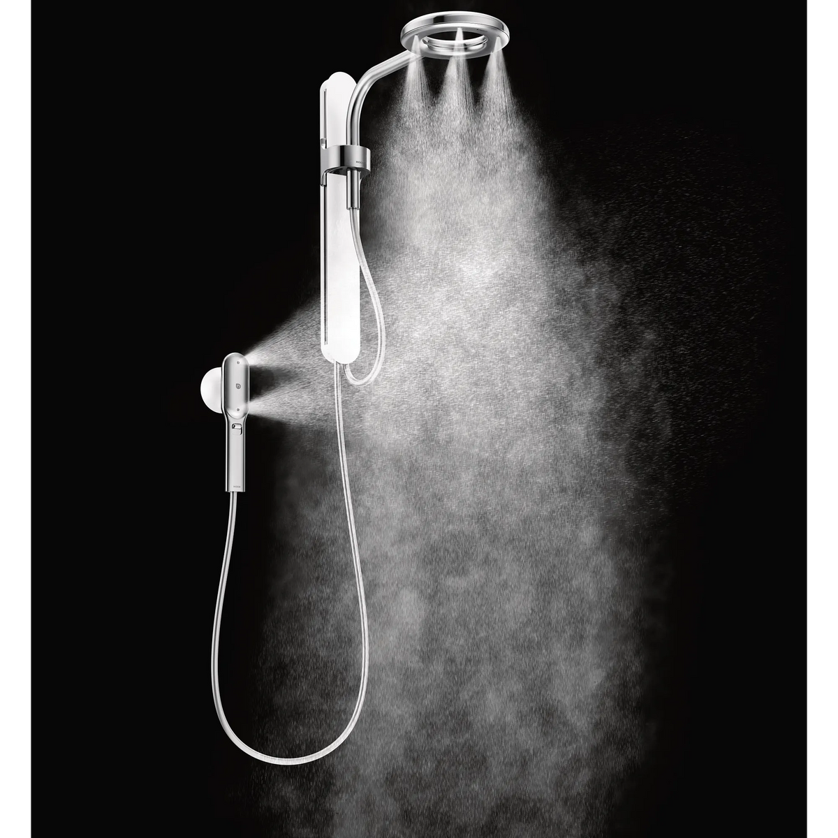 Moen N207C0CH Spa Shower Chrome/White Two-Function 7.9" Diameter Spray Head Standard With Handshower