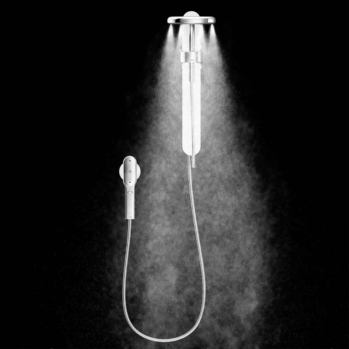 Moen N207C0CH Spa Shower Chrome/White Two-Function 7.9" Diameter Spray Head Standard With Handshower