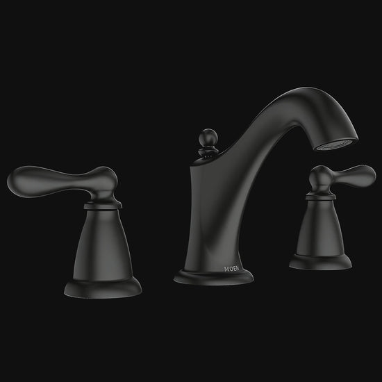 Moen WS84440BL Caldwell Matte Black Two-Handle High Arc Bathroom Faucet — product video