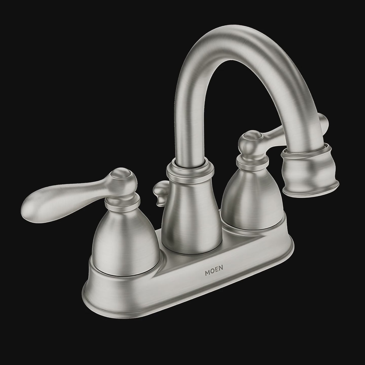 Moen WS84667SRN Caldwell Spot Resist Brushed Nickel Two-Handle High Arc Bathroom Faucet — product video