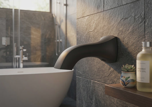 Moen 191956BL Voss Matte Black Non-Diverter Tub Spout Wall Mount 7-3/4 Inch