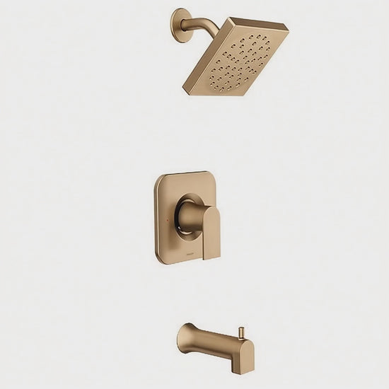 Moen 82760BZG Genta Bronzed gold tub/shower — product video
