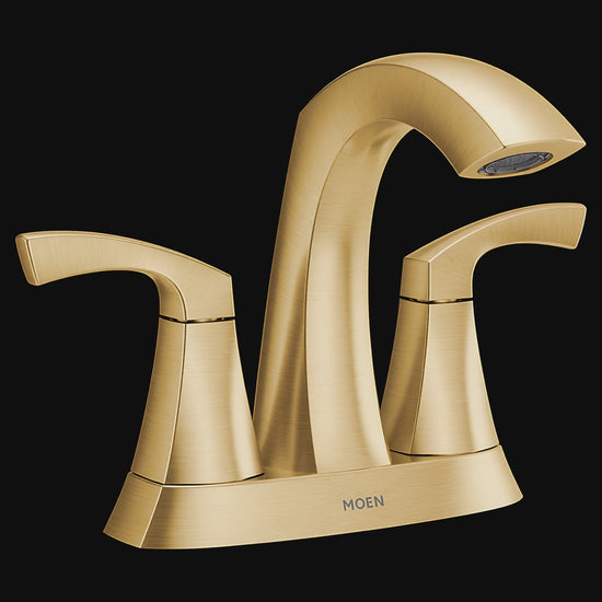 Moen 84506BG Lindor Brushed Gold Two-Handle High Arc Bathroom Faucet — product video