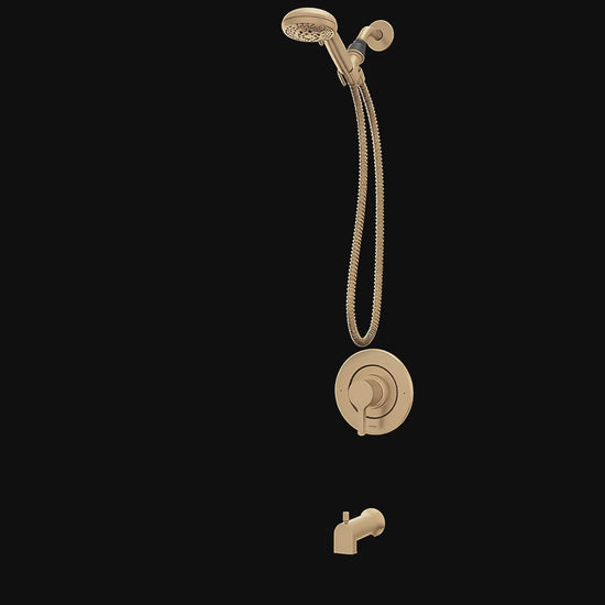 Moen 82775BZG Beric Bronzed Gold Tub Shower Faucet 5-Spray Posi-Temp Trim — product video