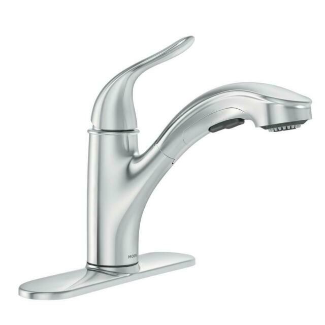 Moen 87557 Brecklyn Chrome Pullout Kitchen Faucet One Handle Low Arc New
