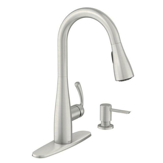 Moen 87014SRS Essie Kitchen Faucet Spot Resist Stainless Pulldown High Arc New
