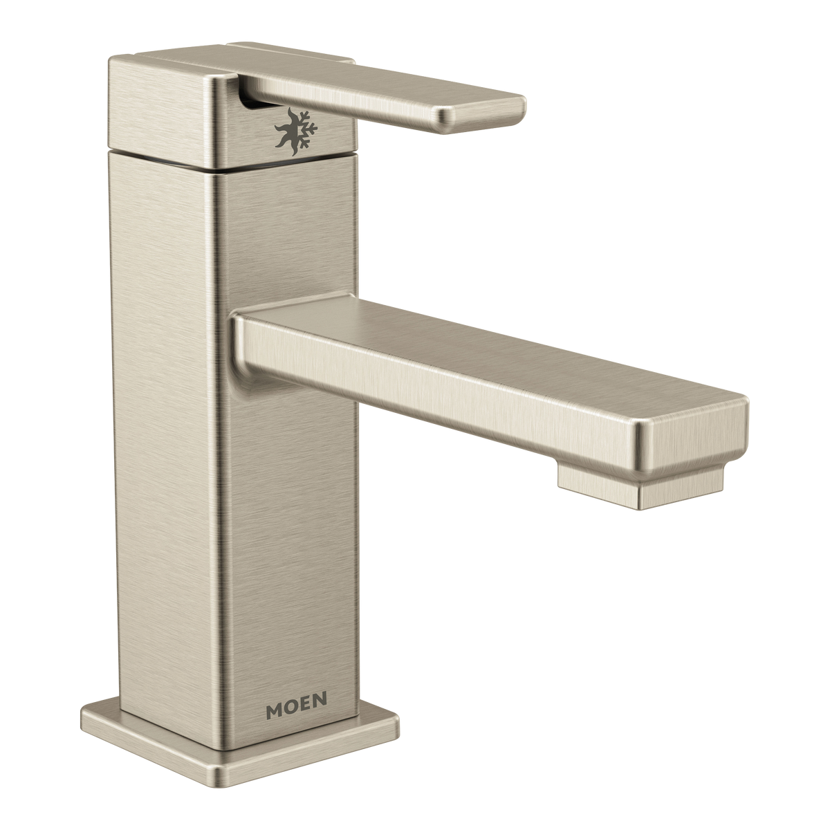 Moen S6710BN 90 Degree One-Handle Low Arc Bathroom Faucet Brushed Nickel