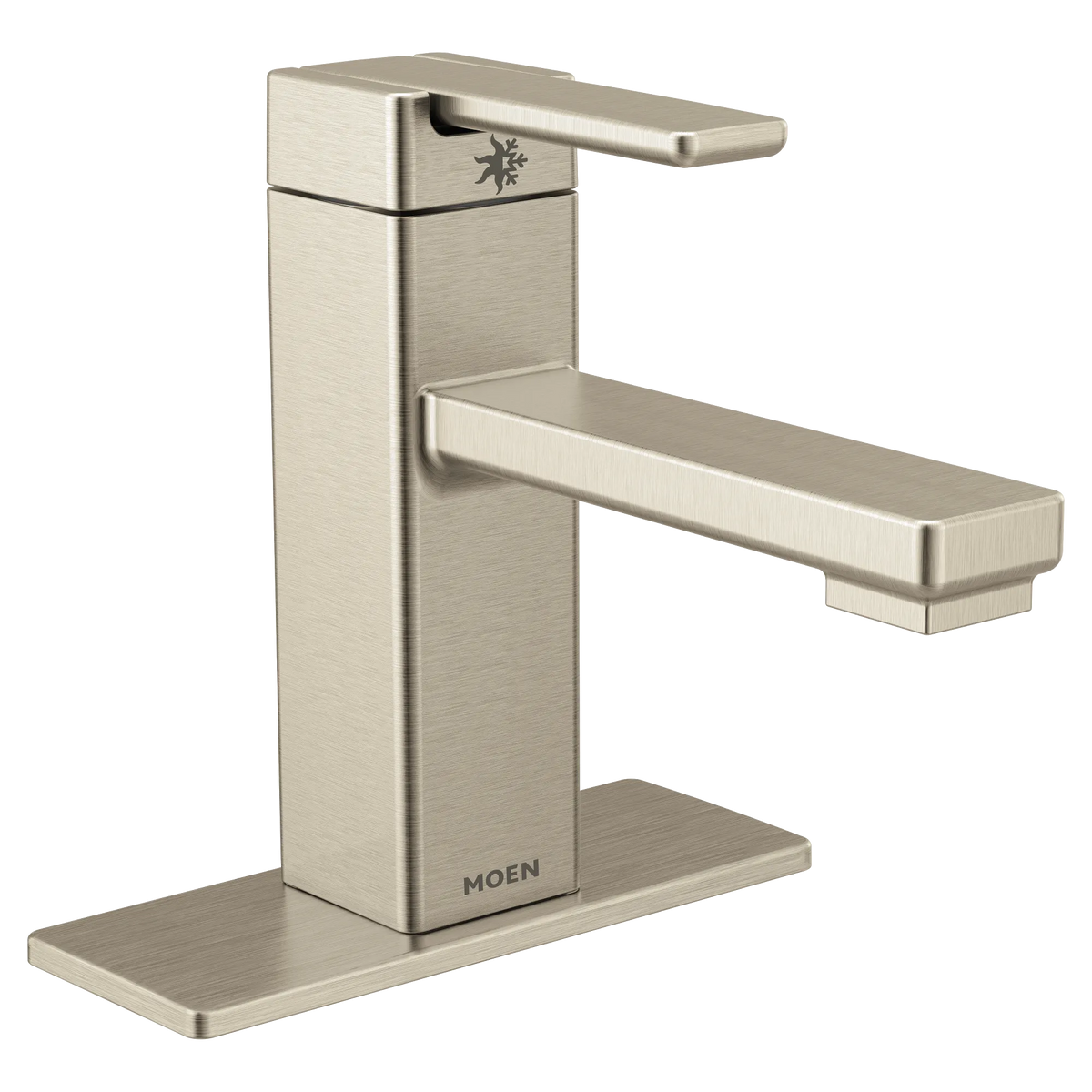 Moen S6710BN 90 Degree One-Handle Low Arc Bathroom Faucet Brushed Nickel