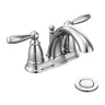 Moen 6610 Brantford Double Handle Centerset Bathroom Faucet W/ Drain Chrome