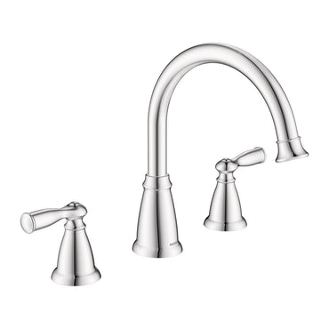 Moen 86924 Banbury Chrome Roman Tub Faucet Two Handle High Arc Deck Mount
