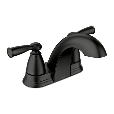 Moen 84942BL Banbury Matte Black Two-Handle Low Arc Centerset Bathroom Faucet