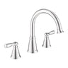 Moen 86924SRN Banbury Spot Resist Brushed Nickel Two-Handle High Arc Roman Tub Faucet