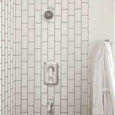 Moen T2470 Genta LX Chrome Posi-Temp with Diverter Valve Trim shown installed
