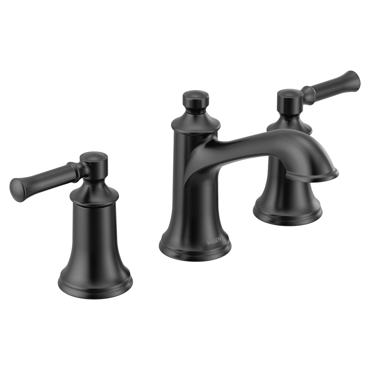 Moen T6805BL Dartmoor Matte Black Two-Handle High Arc Bathroom Faucet