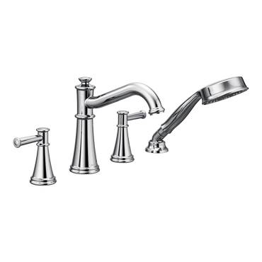 Moen T9024 Belfield Chrome Two-Handle Diverter Roman Tub Faucet Includes Hand Shower