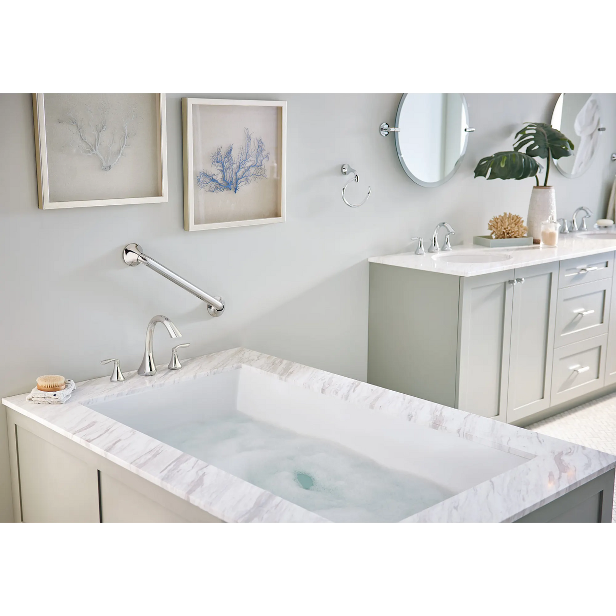 Moen T943 Eva Chrome Two-Handle High Arc Roman Tub Faucet