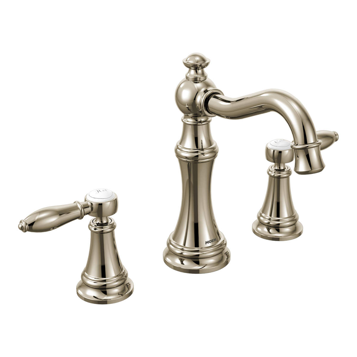 Moen TVS42108NL Weymouth Polished Nickel Two-Handle High Arc Bathroom Faucet