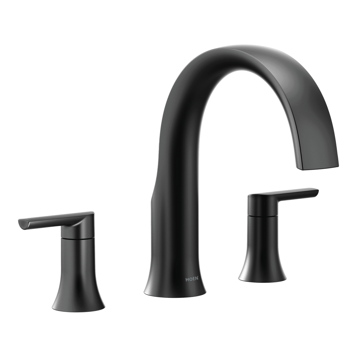 Moen TS983BL Doux Matte Black Two-Handle Non-Diverter Roman Tub Faucet