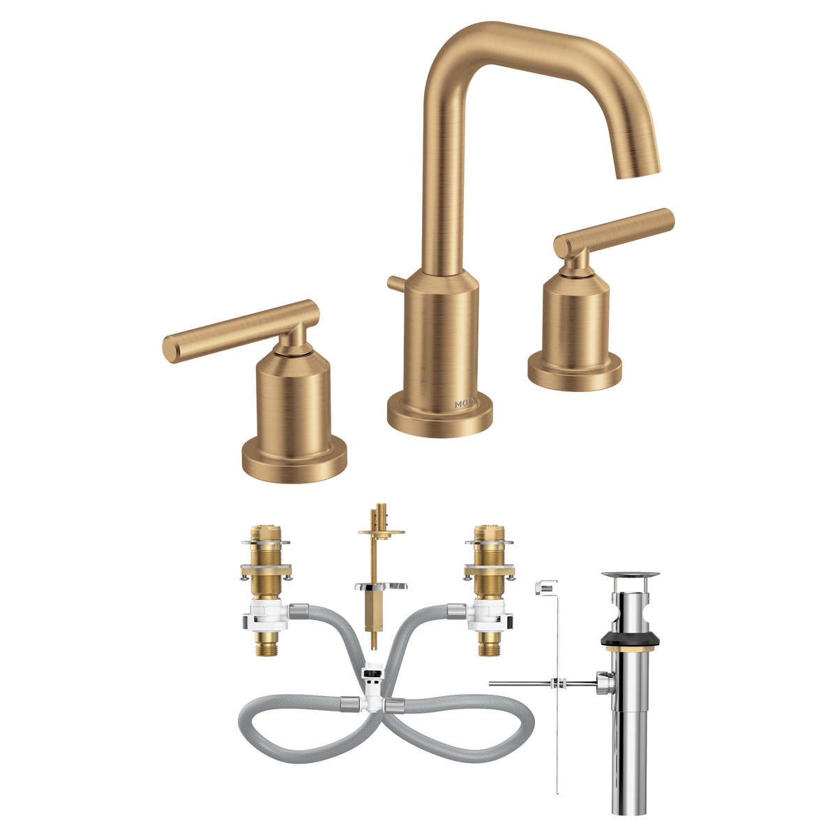 Moen TV6142BZG Gibson Bronzed Gold Two-Handle High Arc Bathroom Faucet