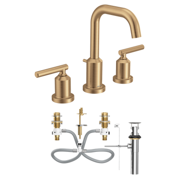 Moen TV6142BZG Gibson Bronzed Gold Two-Handle High Arc Bathroom Faucet