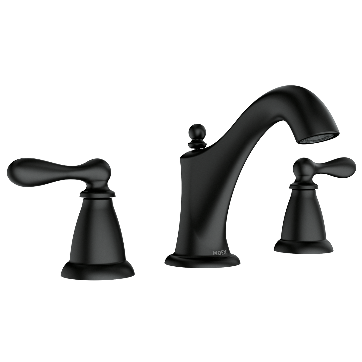 Moen WS84440BL Caldwell Matte Black Two-Handle High Arc Bathroom Faucet