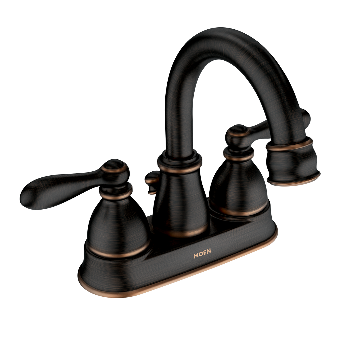Moen WS84667BRB Caldwell Mediterranean Bronze Two-Handle High Arc Bathroom Faucet