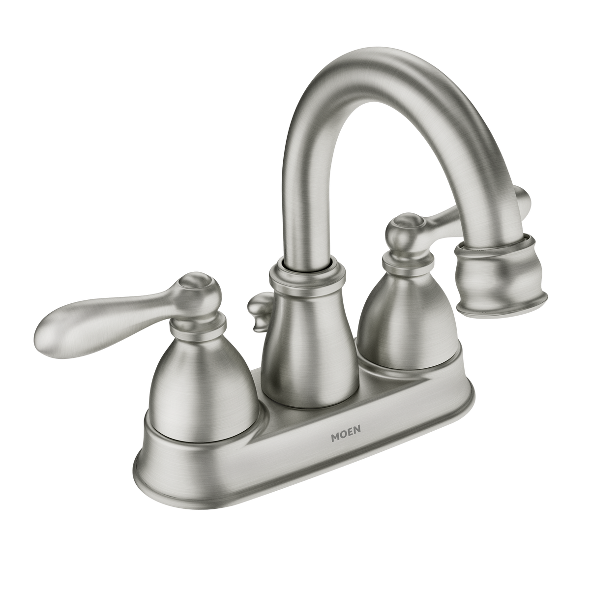 Moen WS84667SRN Caldwell Spot Resist Brushed Nickel Two-Handle High Arc Bathroom Faucet