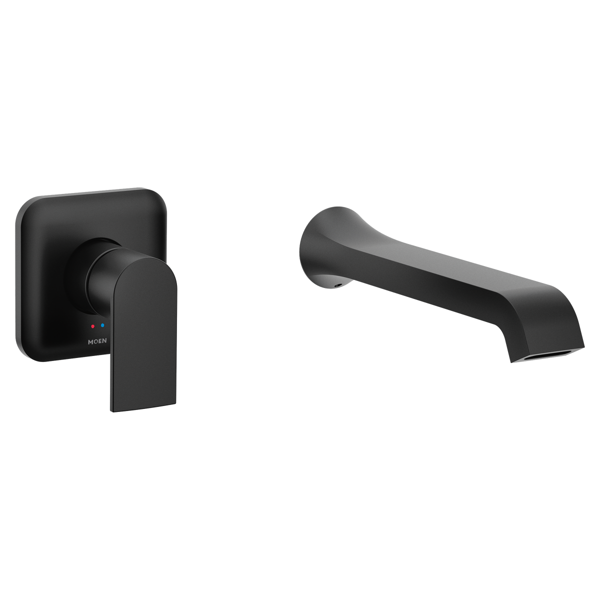 Moen WT901BL Genta LX Matte black one-handle non diverter wallmount tub filler
