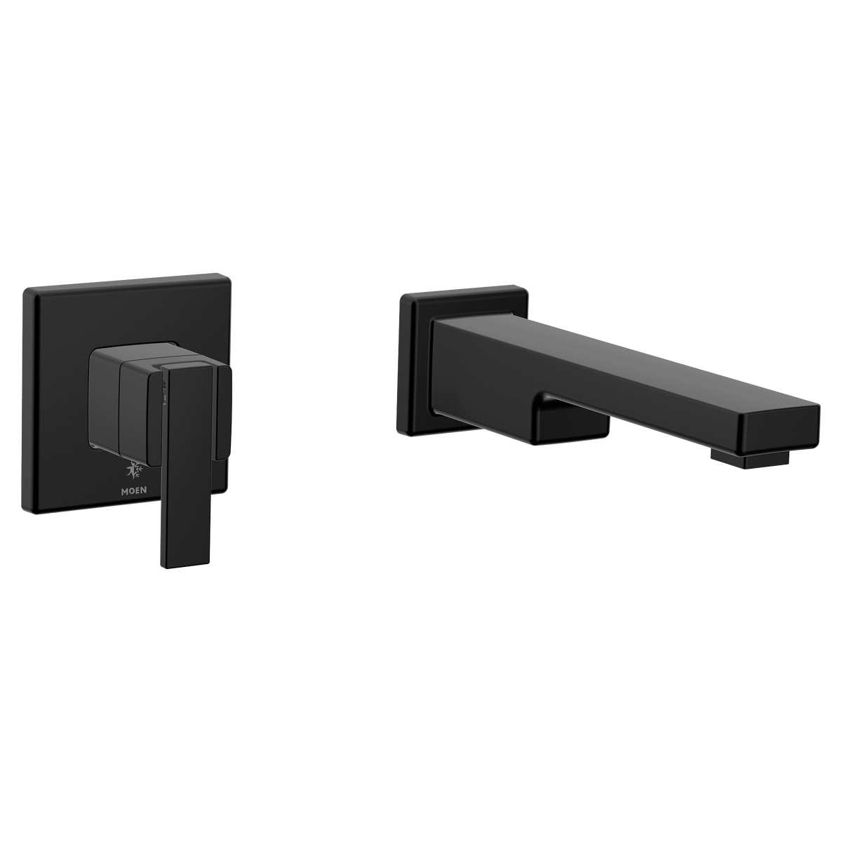 Moen WTS911BL 90 Degree One-Handle Non Diverter Wallmount Tub Filler Matte Black